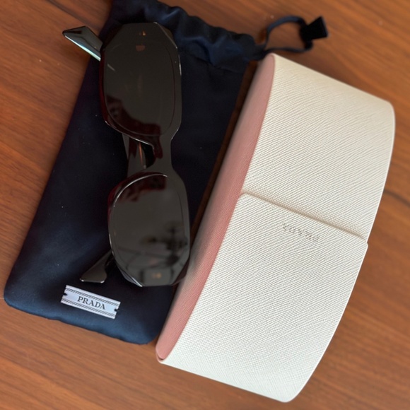 Prada Geometric Rectangle Acetate Sunglasses - Picture 1 of 5
